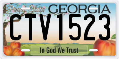 GA license plate CTV1523