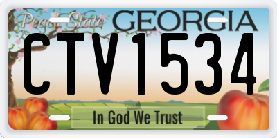 GA license plate CTV1534