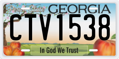 GA license plate CTV1538