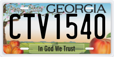 GA license plate CTV1540