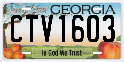 GA license plate CTV1603