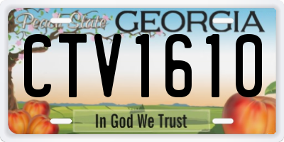 GA license plate CTV1610