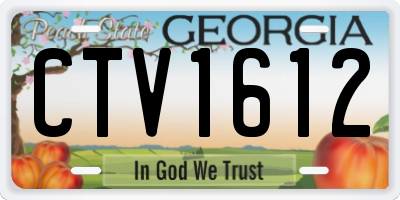 GA license plate CTV1612