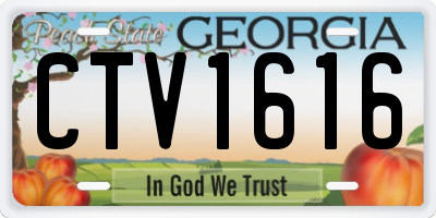 GA license plate CTV1616
