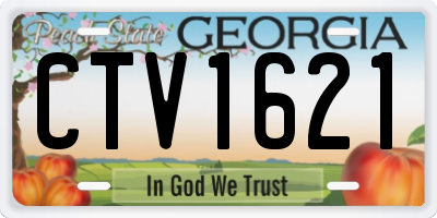 GA license plate CTV1621