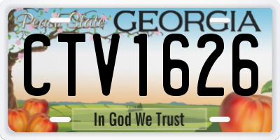 GA license plate CTV1626