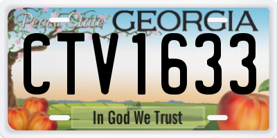 GA license plate CTV1633