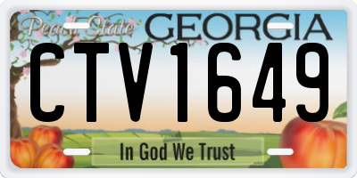 GA license plate CTV1649