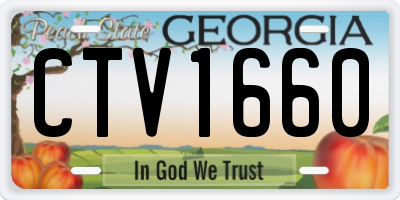 GA license plate CTV1660