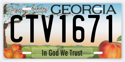 GA license plate CTV1671