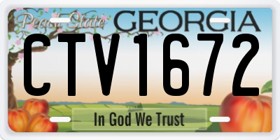 GA license plate CTV1672