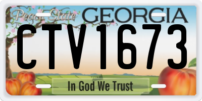 GA license plate CTV1673