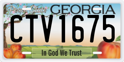 GA license plate CTV1675