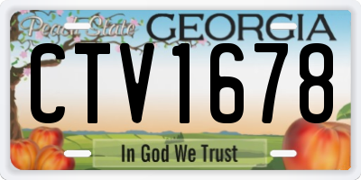 GA license plate CTV1678