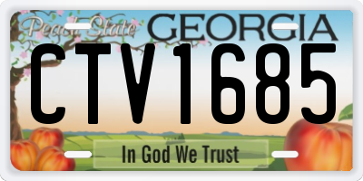 GA license plate CTV1685