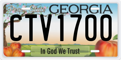GA license plate CTV1700