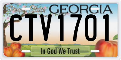 GA license plate CTV1701