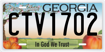 GA license plate CTV1702