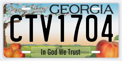GA license plate CTV1704