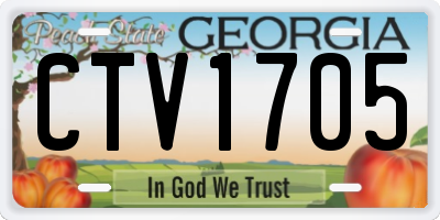 GA license plate CTV1705