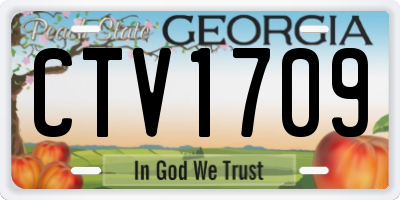 GA license plate CTV1709