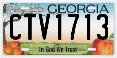 GA license plate CTV1713