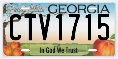GA license plate CTV1715