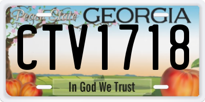 GA license plate CTV1718