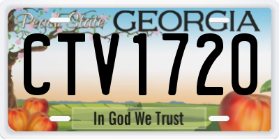 GA license plate CTV1720