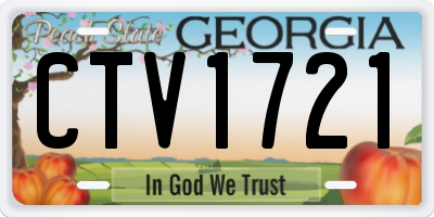 GA license plate CTV1721