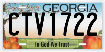 GA license plate CTV1722