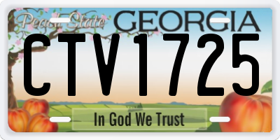 GA license plate CTV1725