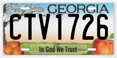 GA license plate CTV1726