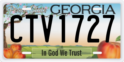 GA license plate CTV1727