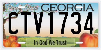 GA license plate CTV1734
