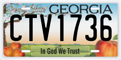 GA license plate CTV1736