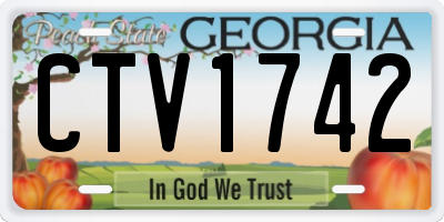 GA license plate CTV1742