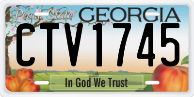 GA license plate CTV1745