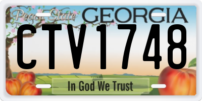 GA license plate CTV1748