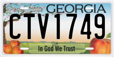 GA license plate CTV1749