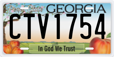 GA license plate CTV1754