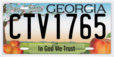 GA license plate CTV1765