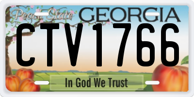 GA license plate CTV1766