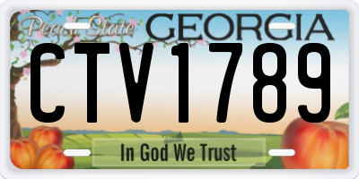 GA license plate CTV1789