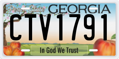 GA license plate CTV1791