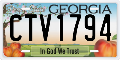 GA license plate CTV1794