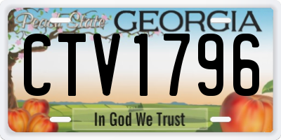 GA license plate CTV1796