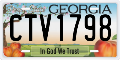 GA license plate CTV1798