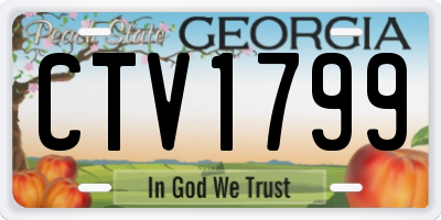 GA license plate CTV1799