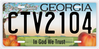 GA license plate CTV2104